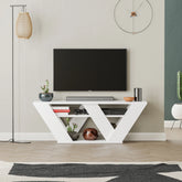 Pipralla Modern TV Stand Multimedia Centre TV Unit With Shelves 110cm